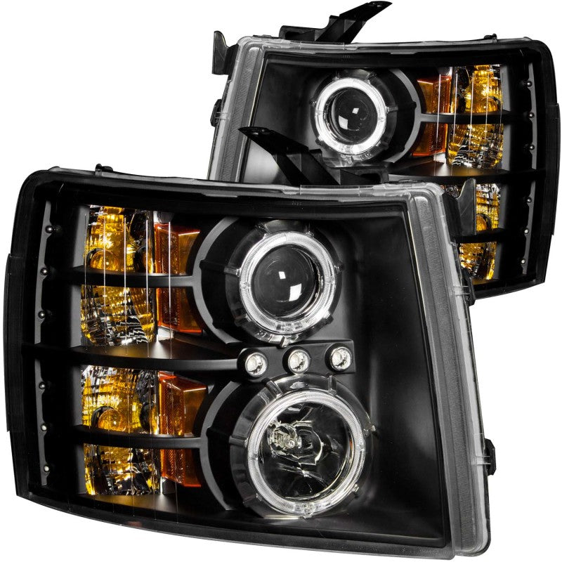 Load image into Gallery viewer, ANZO 2007-2013 Chevrolet Silverado 1500 Projector Headlights w/ Halo Black
