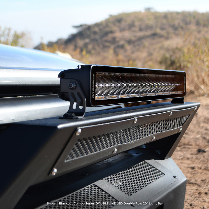 Load image into Gallery viewer, Go Rhino Xplor Blackout Combo Series Dbl Row LED Light Bar w/Amber (Side/Track Mount) 21.5in. - Blk
