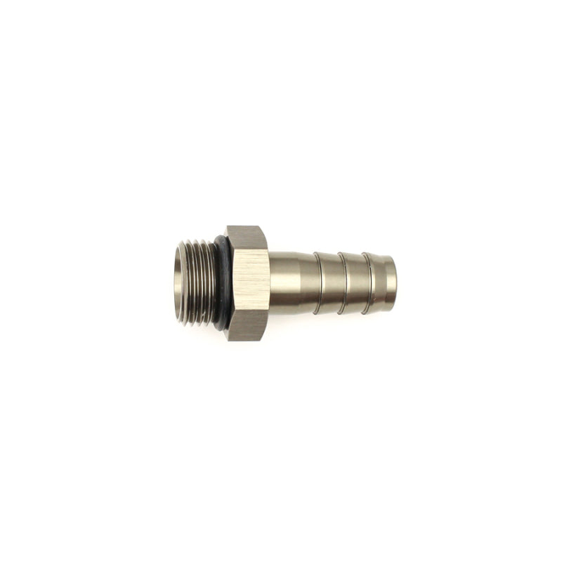 Load image into Gallery viewer, DeatschWerks 8AN ORB Male to 1/2in Male Triple Barb Fitting (Incl O-Ring) - Anodized Matte Black
