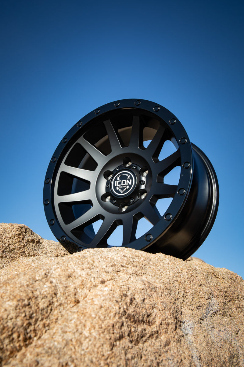 Load image into Gallery viewer, ICON Compression 17x8.5 6x5.5 0mm Offset 4.75in BS 106.1mm Bore Double Black Wheel
