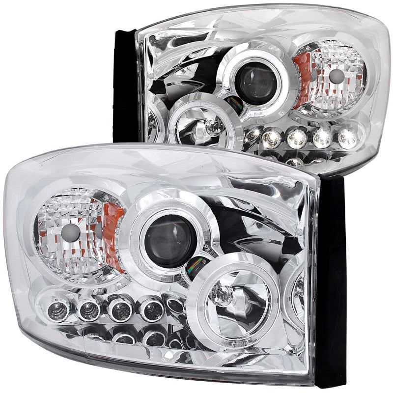 Load image into Gallery viewer, ANZO 2006-2008 Dodge Ram 1500 Projector Headlights w/ Halo Chrome
