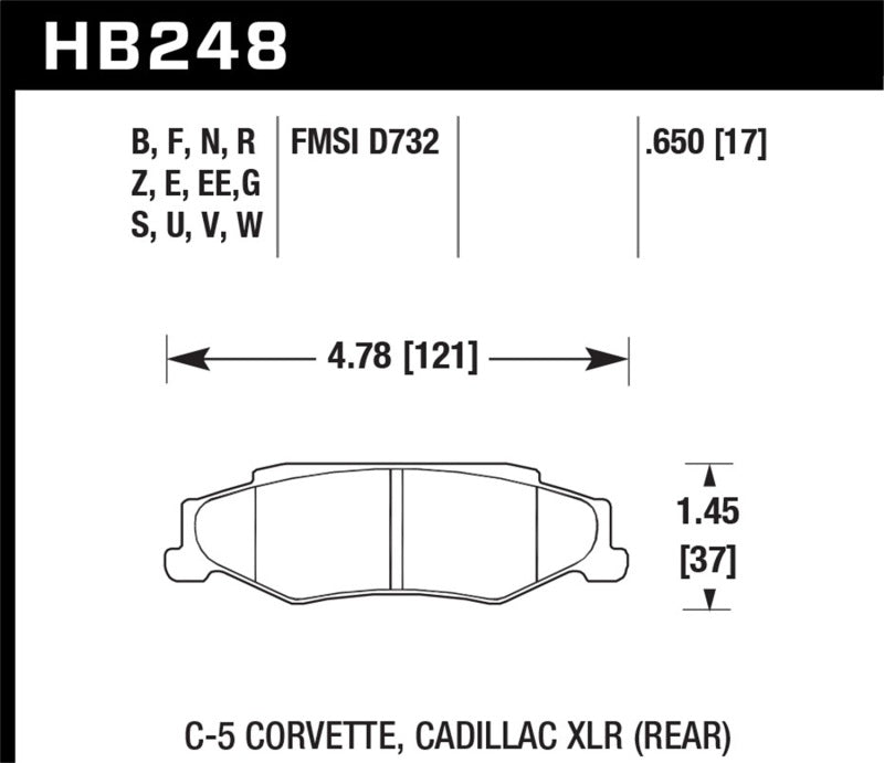 Load image into Gallery viewer, Hawk 03-04 Chevrolet Corvette 5.7L 50th Anniversary Edition Rear ER-1 Brake Pads
