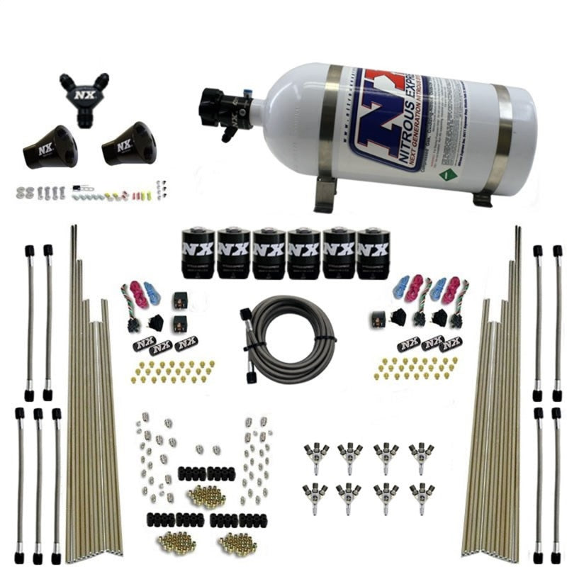 Load image into Gallery viewer, Nitrous Express 8 Cyl Triple-D Dry Direct Port 3 Stage Dry 6 Solenoids Nitrous Kit w/10lb Bottle
