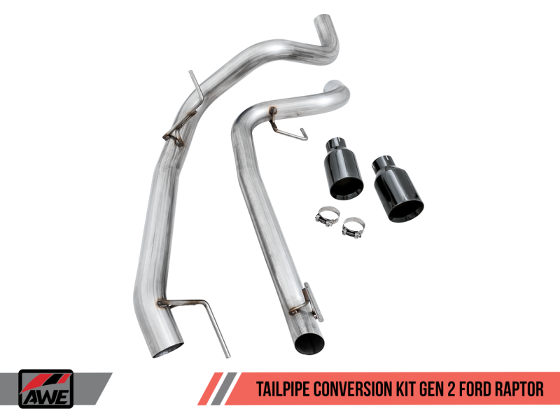 Load image into Gallery viewer, AWE Tuning 2017+ Ford Raptor Tailpipe Conversion Kit w/ Diamond Black Tips
