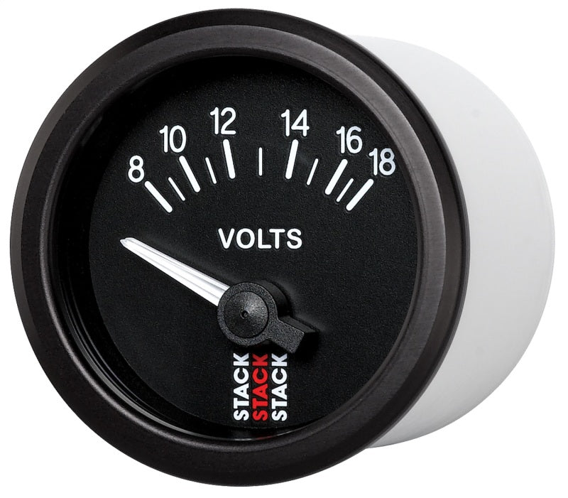 Load image into Gallery viewer, Autometer Stack Instruments 52mm 8-18V Electric Battery Voltage Gauge - Black
