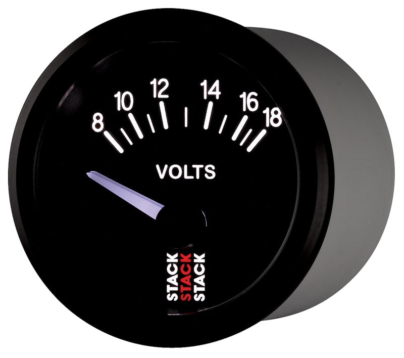 Load image into Gallery viewer, Autometer Stack Instruments 52mm 8-18V Electric Battery Voltage Gauge - Black
