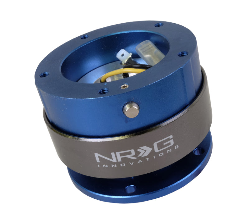 Load image into Gallery viewer, NRG Quick Release Gen 2.0 - Blue Body / Titanium Chrome Ring (5 Hole Base 5 Hole Top)
