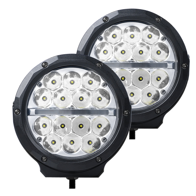 Load image into Gallery viewer, Go Rhino Xplor Bright Series Round LED Driving Light Kit w/DRL (Surface Mount) 6in - Blk (2 pc)
