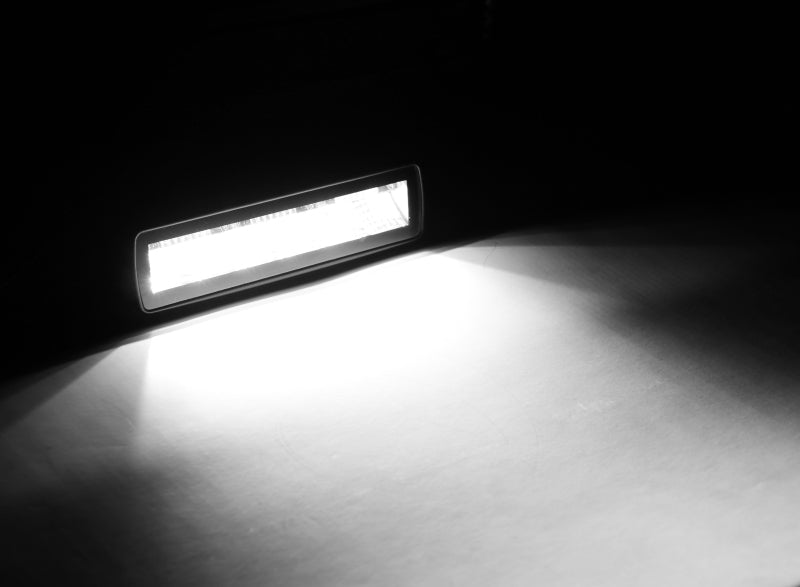 Load image into Gallery viewer, Go Rhino Xplor Blackout Combo Series Sixline LED Flood Lights w/Amber (Surface Mount) - Blk (Pair)
