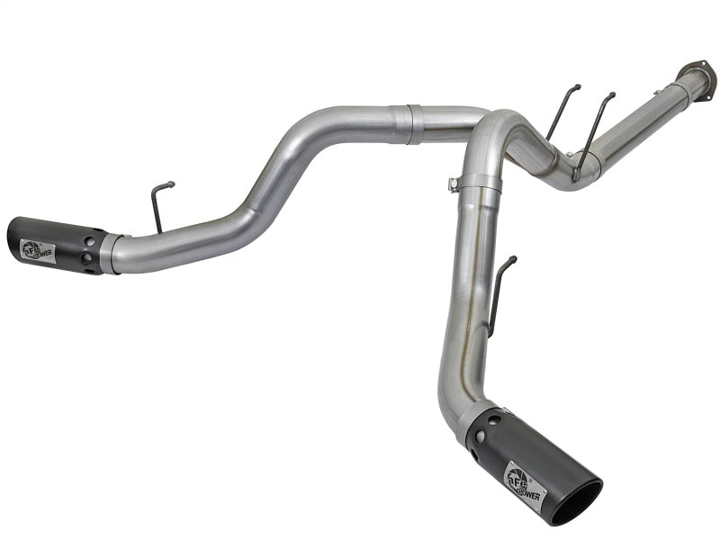 Load image into Gallery viewer, aFe Large Bore-HD 4in 409 Stainless Steel DPF-Back Exhaust w/Black Tip 2017 Ford Diesel V8 6.7L (td)
