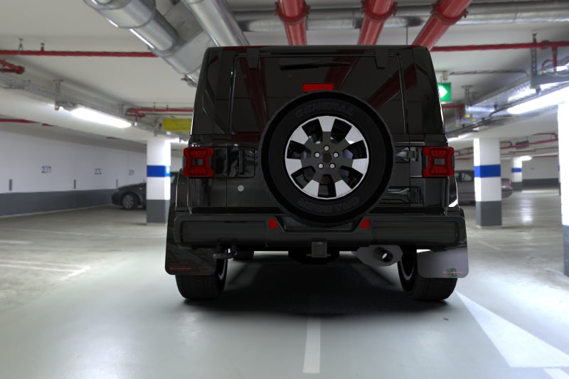 Load image into Gallery viewer, Rally Armor 18-22 Jeep JL Wrangler Black UR Mud Flap w/ Red Logo
