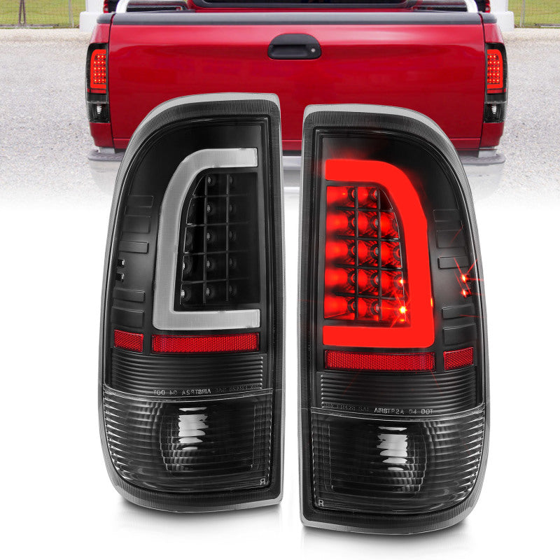 Load image into Gallery viewer, ANZO 1997-2003 Ford F-150 LED Tail Lights w/ Light Bar Black Housing Clear Lens
