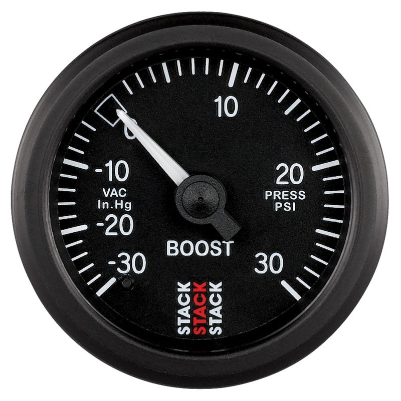 Load image into Gallery viewer, Autometer 52mm Stack Instruments -30INHG to +30PSI Mechanical Boost Gauge - Black
