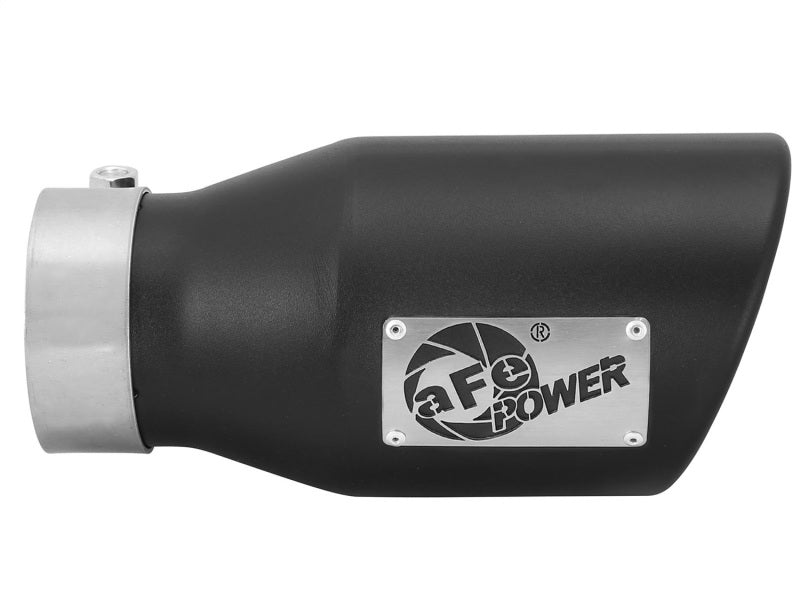 Load image into Gallery viewer, aFe Power Gas Exhaust Tip Black- 3 in In x 4.5 out X 9 in Long Bolt On (Black)
