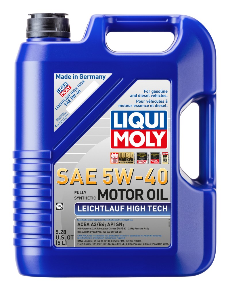 Load image into Gallery viewer, LIQUI MOLY 5L Leichtlauf (Low Friction) High Tech Motor Oil SAE 5W40
