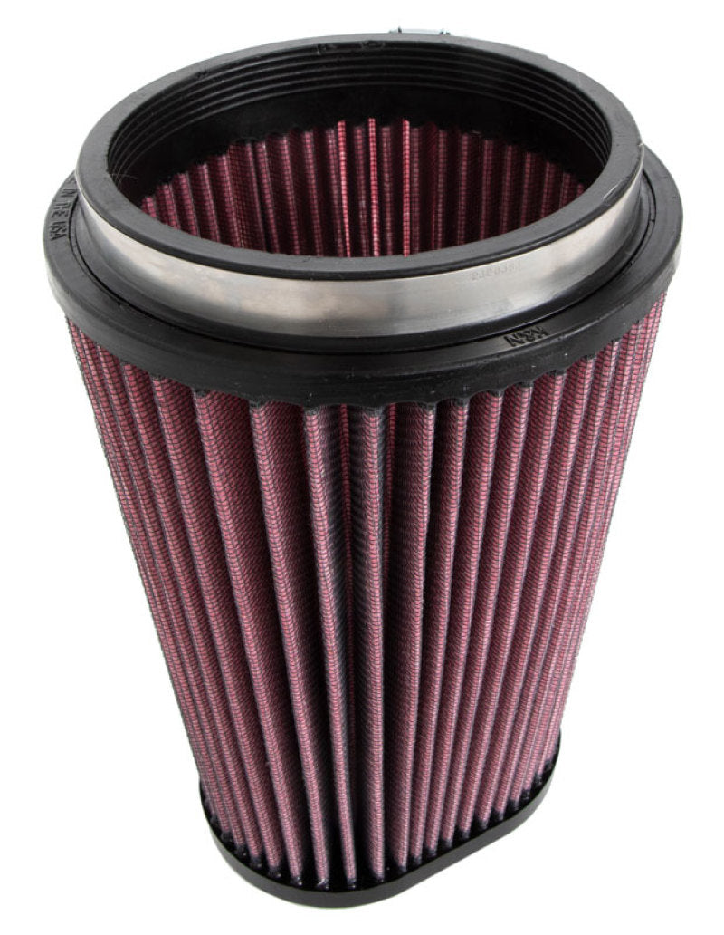 Load image into Gallery viewer, K&amp;N Universal Round Clamp-On Air Filter 4-1/2in FLG, 5-7/8in B, 3-1/4in X 4-1/2in T, 8in H
