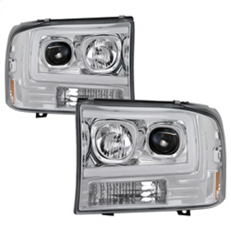 Load image into Gallery viewer, Spyder 99-04 Ford F-250 Super Duty Light Bar Projector Headlights - Chrome (PRO-YD-FF25099V2-LB-C)
