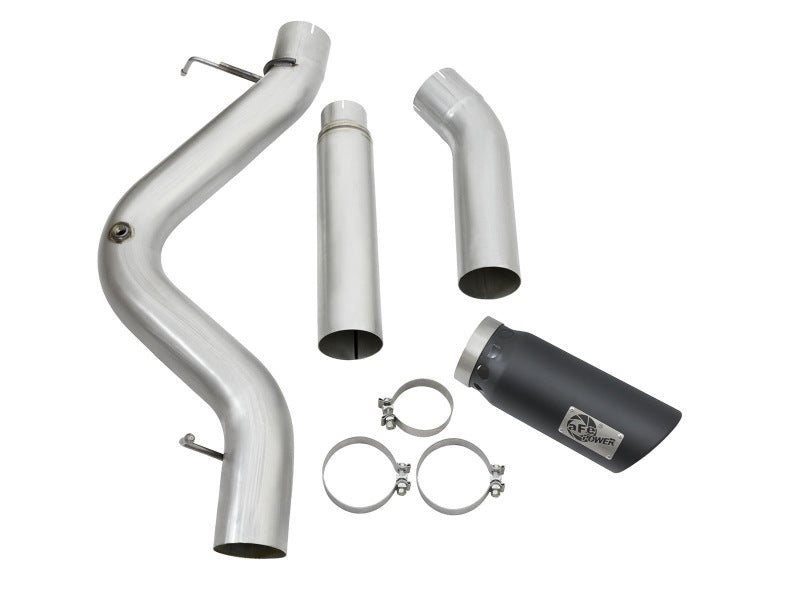 Load image into Gallery viewer, aFe Atlas Exhaust 5in DPF-Back Aluminized Steel w/ Black Tips 16-17 GM Diesel Truck V8-6.6L (td)
