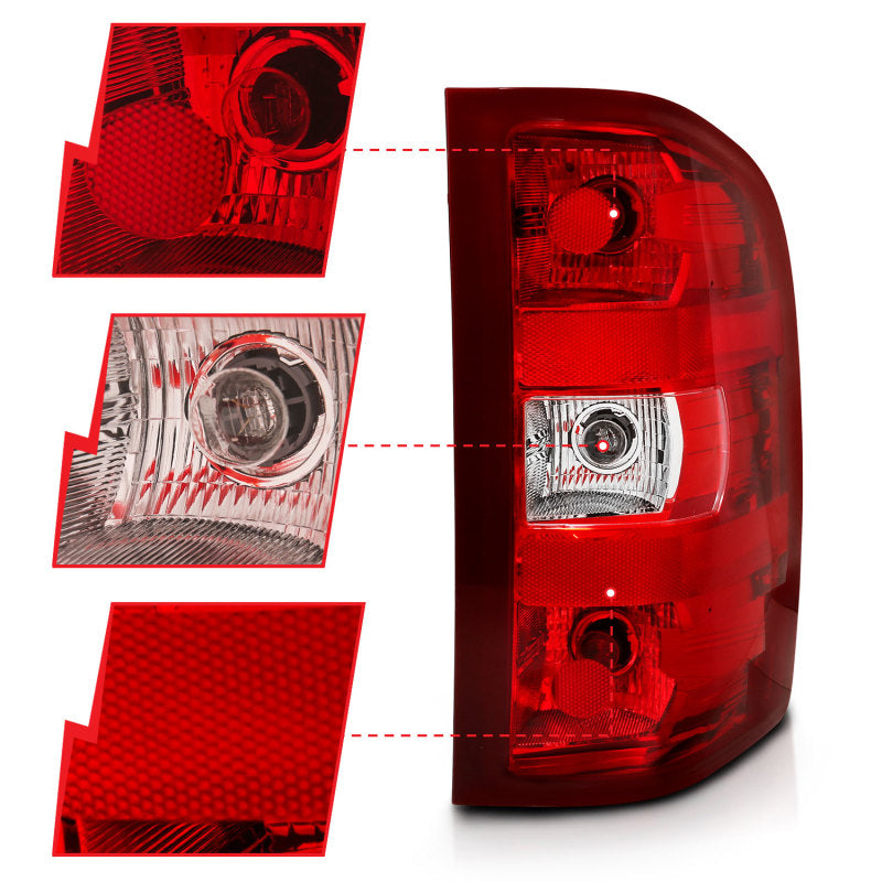 Load image into Gallery viewer, ANZO 2007-2013 Chevy Silverado Taillight Red/Clear Lens (OE Replacement)
