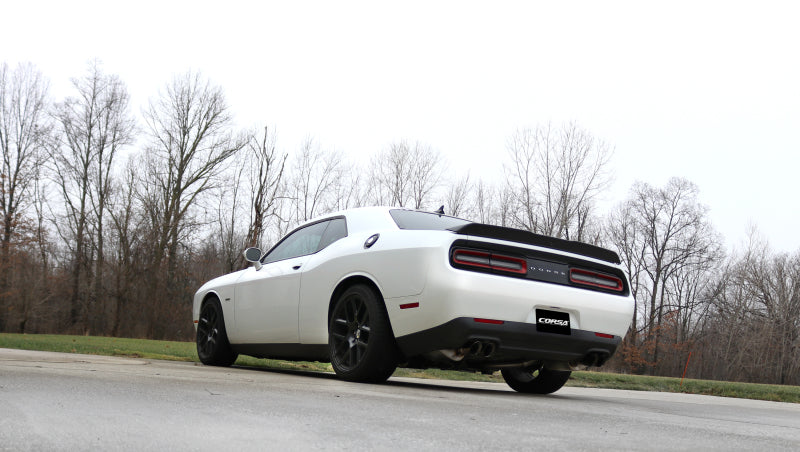 Load image into Gallery viewer, Corsa 2015-2017 Dodge Challenger Sport Cat-Back Dual Rear Exit with Twin 3.5in Polished Pro-Seri
