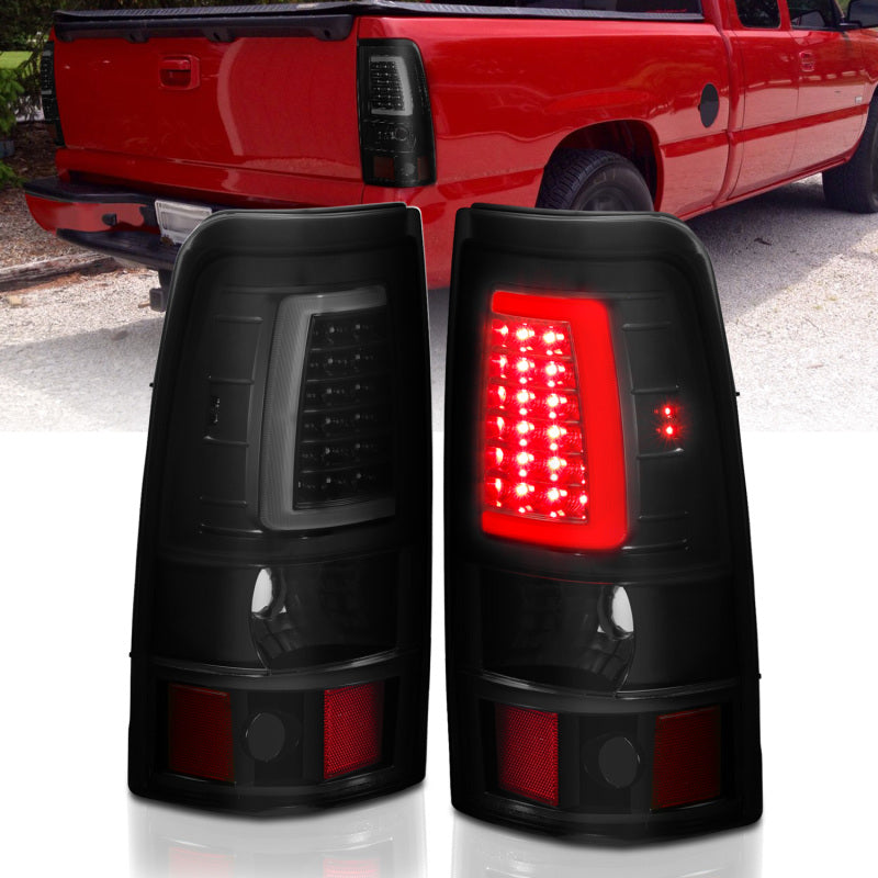 Load image into Gallery viewer, ANZO 2003-2006 Chevy Silverado 1500 LED Taillights Plank Style Black w/Smoke Lens
