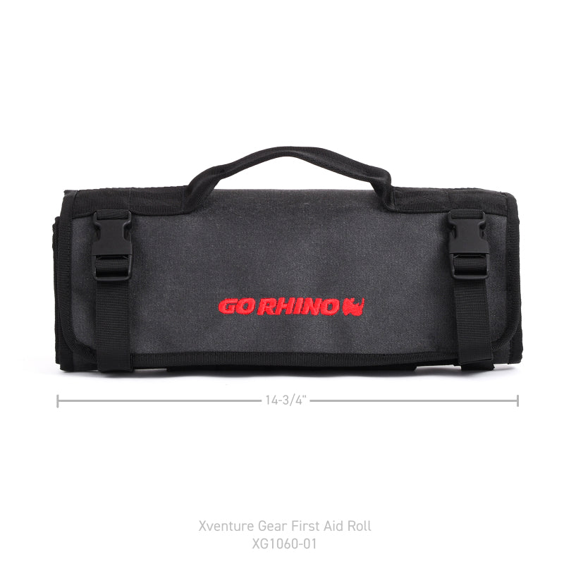 Load image into Gallery viewer, Go Rhino XVenture Gear First Aid Roll - Large (5x5in. Closed) 12oz Waxed Canvas - Black
