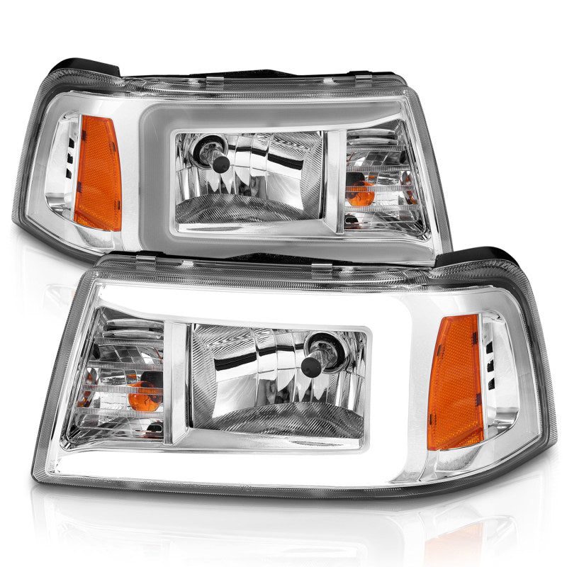 Load image into Gallery viewer, ANZO 2001-2011 Ford Ranger Crystal Headlights w/ Light Bar Chrome Housing
