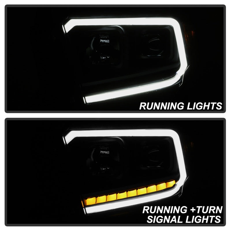 Load image into Gallery viewer, xTune 14-17 Toyota Tundra DRL LED Light Bar Proj Headlights - Black Smoke (PRO-JH-TTU14-LB-BSM)
