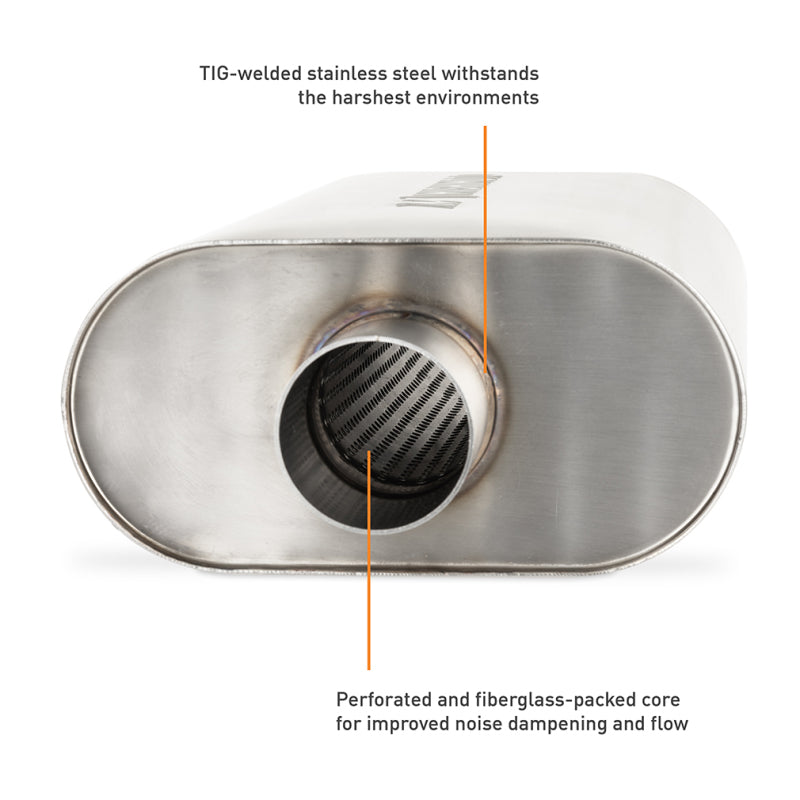 Load image into Gallery viewer, Mishimoto Universal Muffler with 2.5in Center Inlet/Outlet - Brushed
