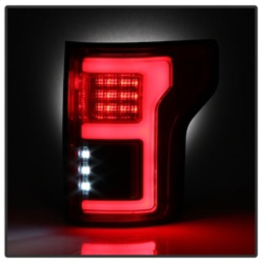 Spyder 15-18 Ford F-150 LED Tail Lights (w/Blind Spot) - Red Clear (ALT-YD-FF15015BS-LBLED-RC)