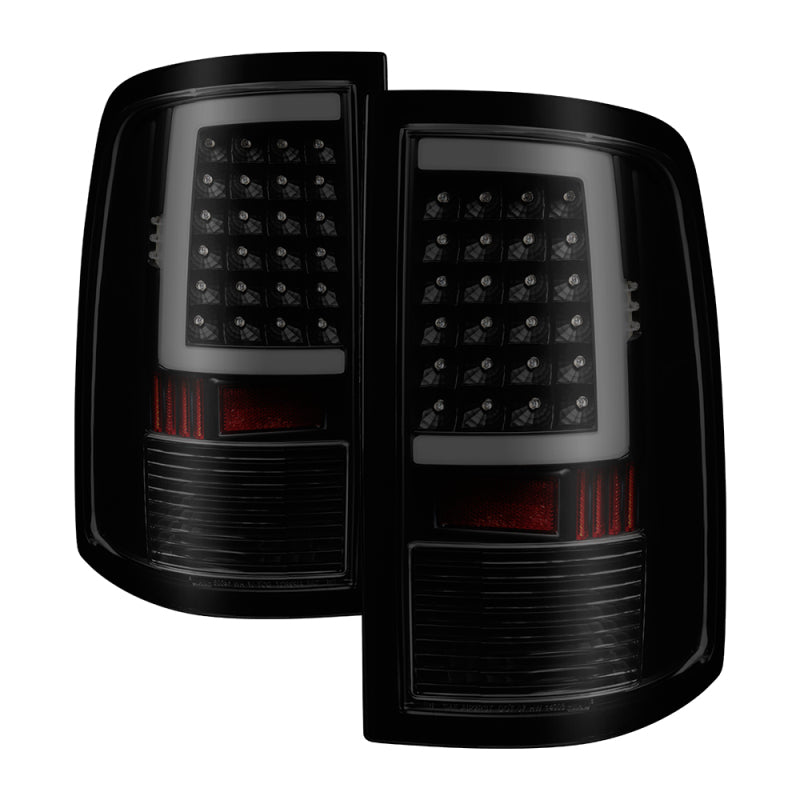 Load image into Gallery viewer, xTune 09-18 Dodge Ram 1500 LED Tail Lights - Black Smoke (ALT-ON-DR09-LBLED-BSM)
