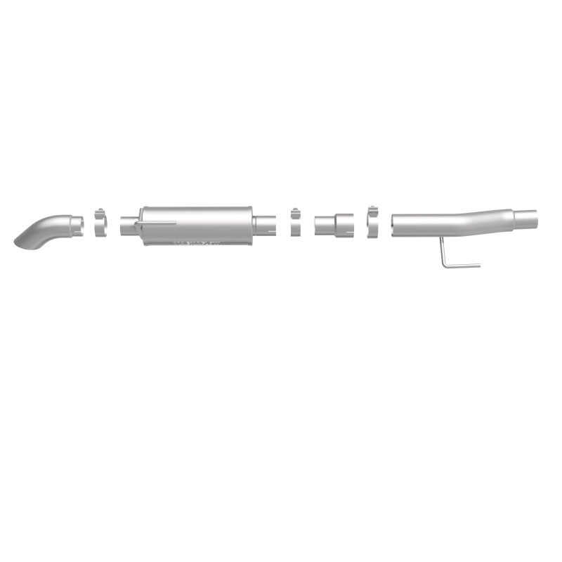 Load image into Gallery viewer, MagnaFlow Cat-Back, SS, 2.5/3in, Turn Down In Front Rear Tire 2015 Ford F150 5.0L V8 Ext Cab
