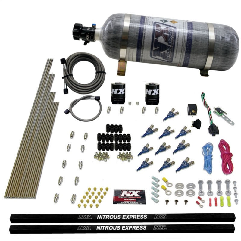 Load image into Gallery viewer, Nitrous Express 10 Cyl Piranha Nozzle Direct Port Nitrous Kit (250-500HP) w/Composite Bottle
