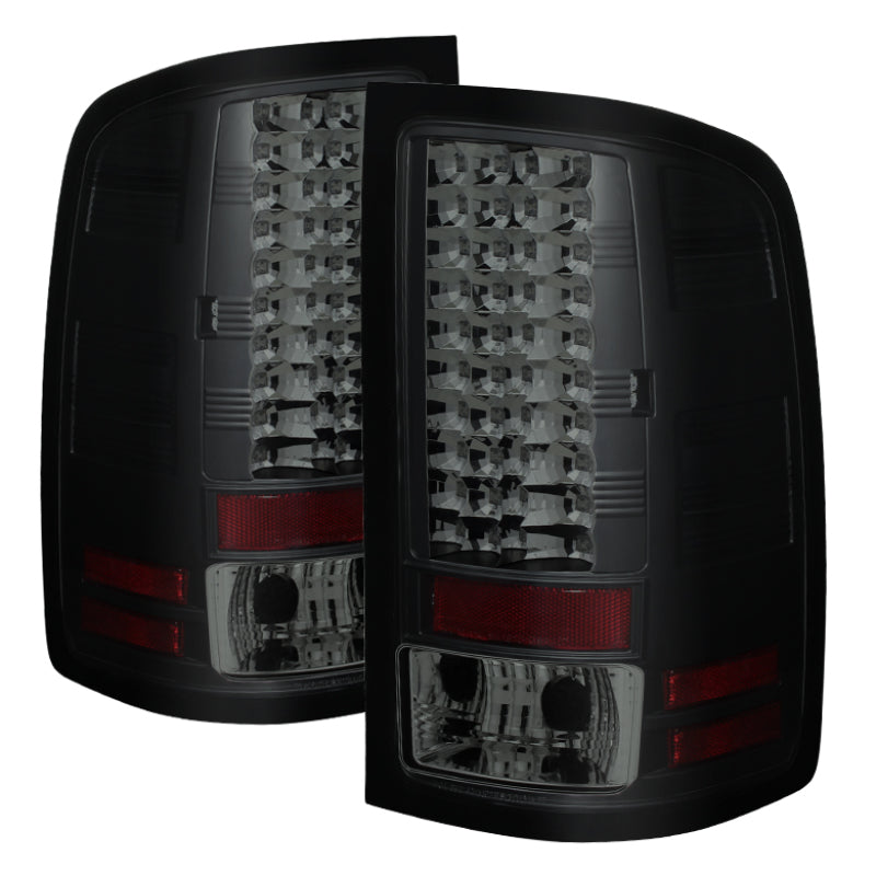 Load image into Gallery viewer, Spyder GMC Sierra 07-13 (Not 3500 Dually 4 Rear Wheels)LED Tail Lights Blk Smke ALT-YD-GS07-LED-BSM
