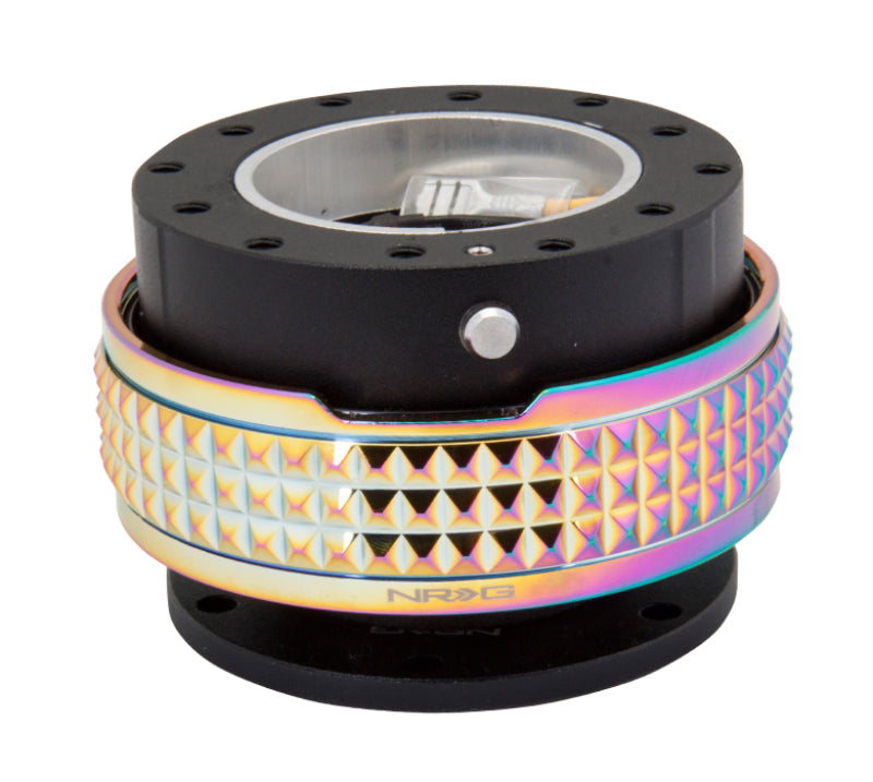 Load image into Gallery viewer, NRG Quick Release Kit - Pyramid Edition - Black Body / Neochrome Pyramid Ring
