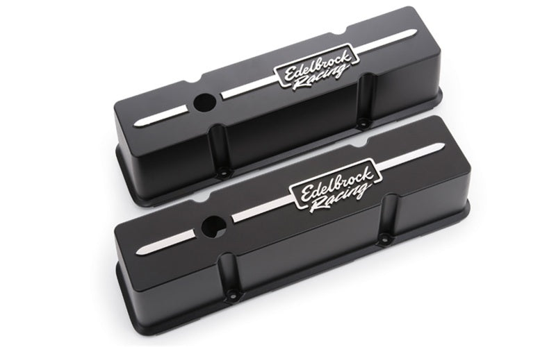 Load image into Gallery viewer, Edelbrock Valve Cover Racing Series Chevrolet 1959-1986 262-400 CI V8 Tall Black
