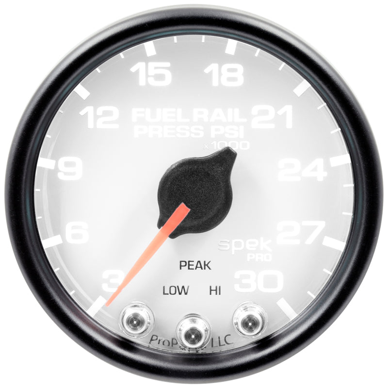 Load image into Gallery viewer, Autometer Spek-Pro Gauge Rail Press 2 1/16in 30Kpsi Stepper Motor W/Peak &amp; Warn Wht/Blk
