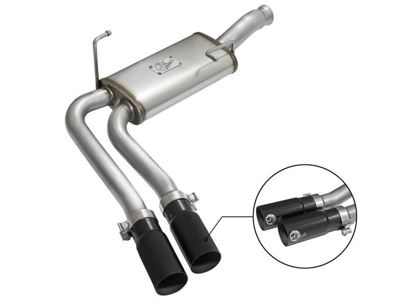 Load image into Gallery viewer, aFe Rebel Series CB Middle-Side Exit SS Exhaust w/ Black Tips 09-16 GM Silverado/Sierra V6/V8
