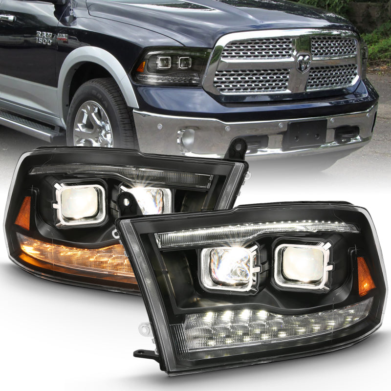 Load image into Gallery viewer, ANZO 2009-2018 Dodge Ram 1500 Projector H.L. Switchback Chrome Amber
