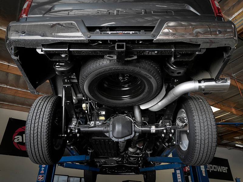 Load image into Gallery viewer, aFe Large Bore-HD 4in 409 SS DPF-Back Exh 18-19 Ford F-150 V6-3.0L (td) w/ Polished Tip
