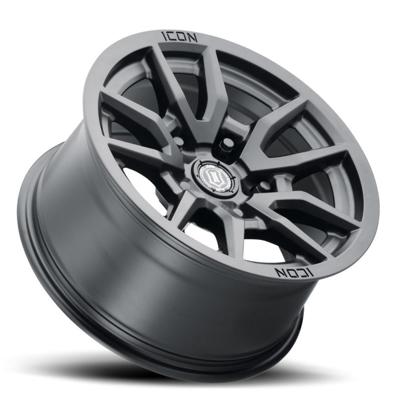 Load image into Gallery viewer, ICON Vector 5 17x8.5 5x5 -6mm Offset 4.5in BS 71.5mm Bore Satin Black Wheel
