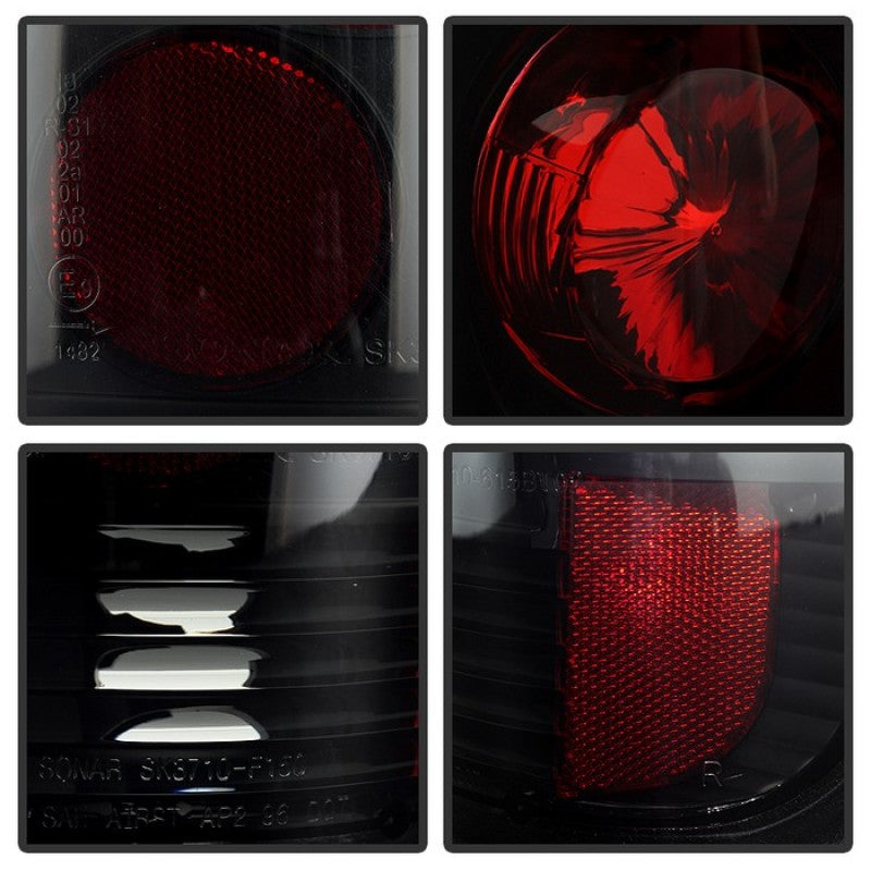 Load image into Gallery viewer, Spyder Ford F150 Styleside 97-03/F250/350/450/550 Euro Style Tail Lights Blk Smke ALT-YD-FF15097-BSM
