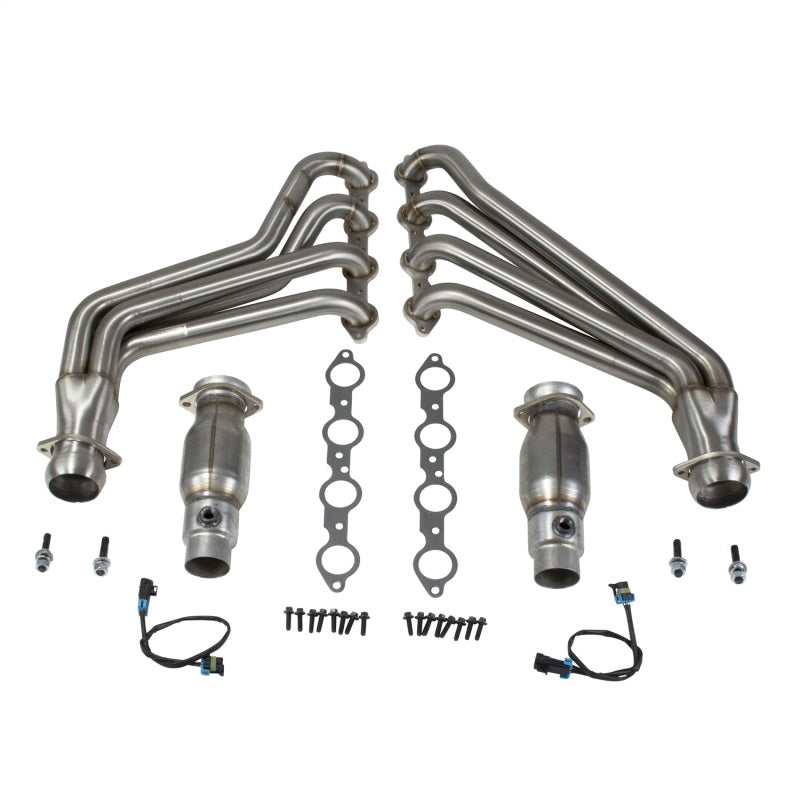 Load image into Gallery viewer, BBK 10-15 Camaro LS3 L99 Long Tube Exhaust Headers With Converters - 1-3/4 304 Stainless
