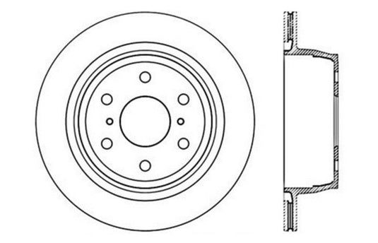 StopTech 05-10 GMC Sierra (w/ Rear Drum) / 07-09 GMC Yukon Rear Right Slotted & Drilled Rotor