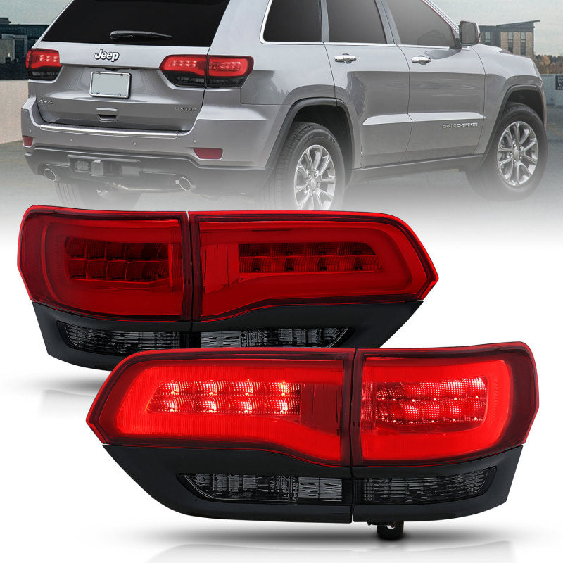 Load image into Gallery viewer, ANZO 2014-2016 Jeep Grand Cherokee LED Taillights Red/Smoke
