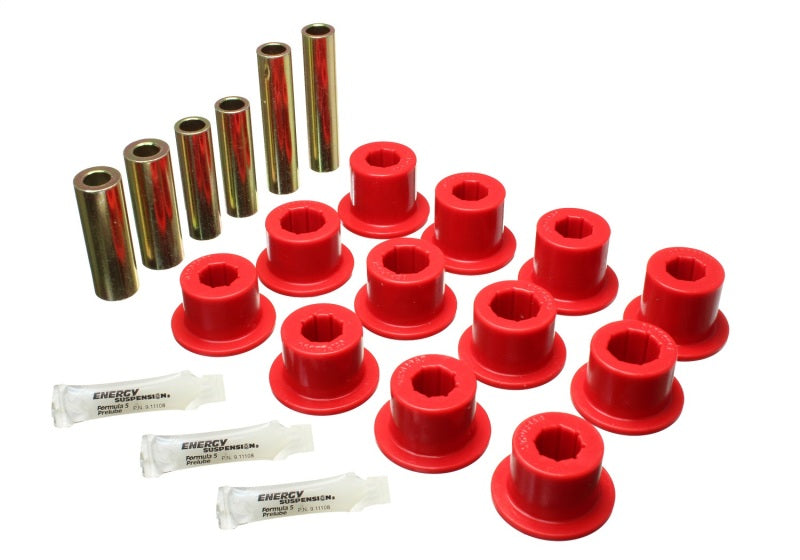 Load image into Gallery viewer, Energy Suspension 07-21 Toyota Tundra Red Rear Leaf Spring Shackle Bushing Set
