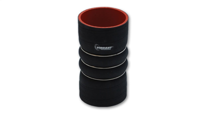 Load image into Gallery viewer, Vibrant 4 Ply Aramid Reinf Silicone Hump Hose conn 3.5in IDx6in long 3 reinforcement ring MATTE BLK

