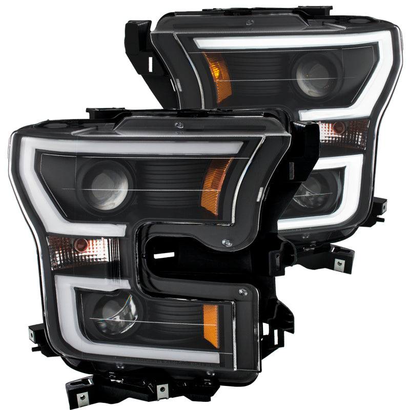 Load image into Gallery viewer, ANZO 2015-2016 Ford F-150 Projector Headlights w/ Plank Style Design Black w/ Amber
