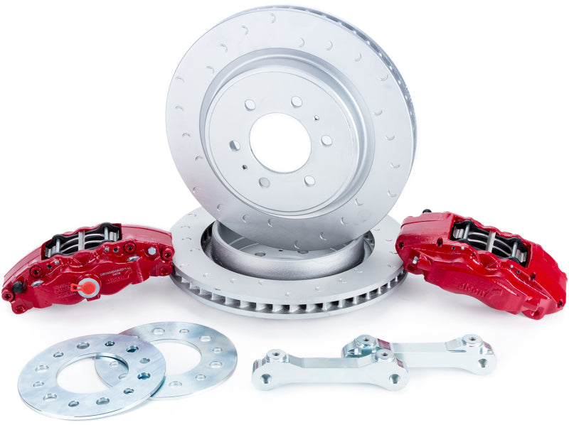 Load image into Gallery viewer, Alcon 10-14 &amp; 17-18 Raptor/09-17 F150 360x32 Rotors 4-Piston Red Rear Brake Kit w/o Elect Park Brake
