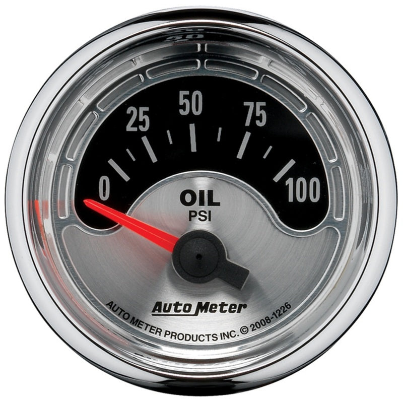 Load image into Gallery viewer, Autometer American Muscle 52mm Short Sweep Electric 100PSI Oil Pressure Gauge
